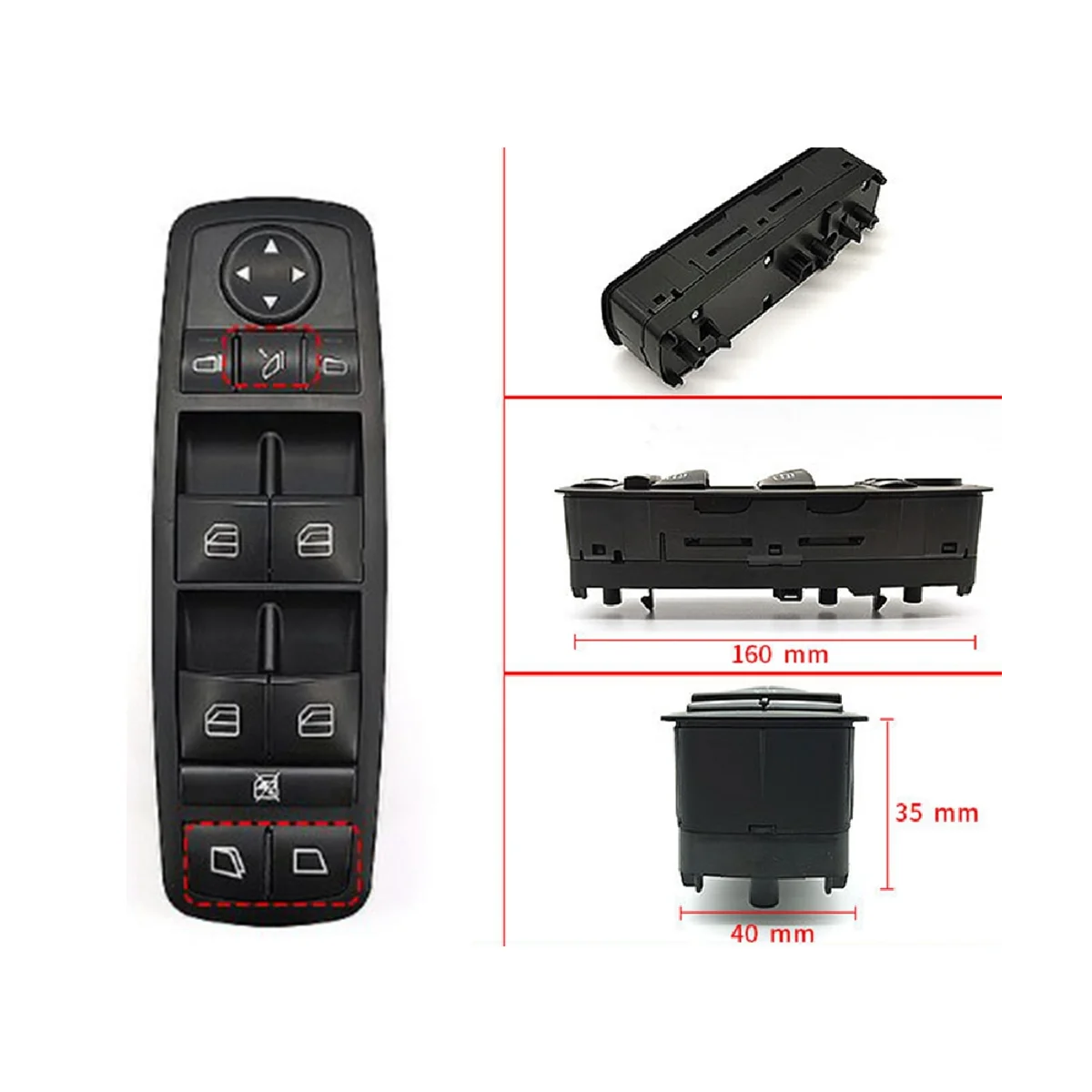 

Car Electric Window Control Panel Switch High Version for Mercedes Benz W251 W164 2518300390
