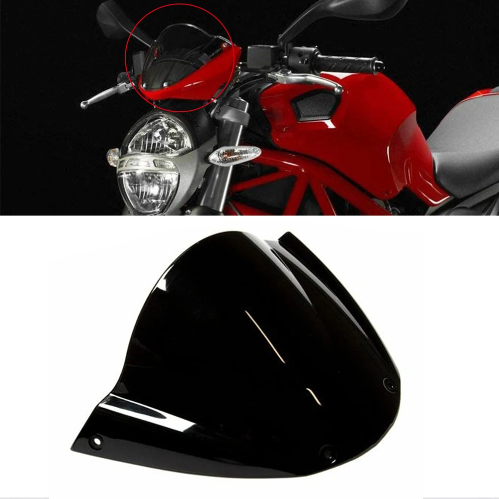 

Motorcycle Sports Windshield Head Cover WindScreen Deflector Viser Visor For Ducati Monster 796 696 1100 1100S