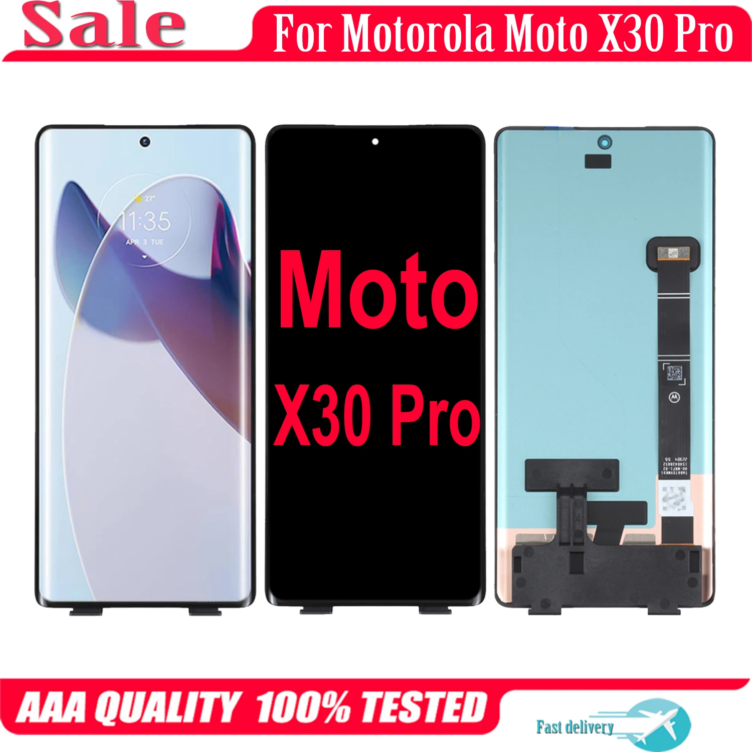 Оригинальный OLED дисплей 6,7 дюйма для Motorola Moto X30 Pro X30Pro XT2241-1, ЖК-дисплей, сенсорный экран, дигитайзер в сборе
