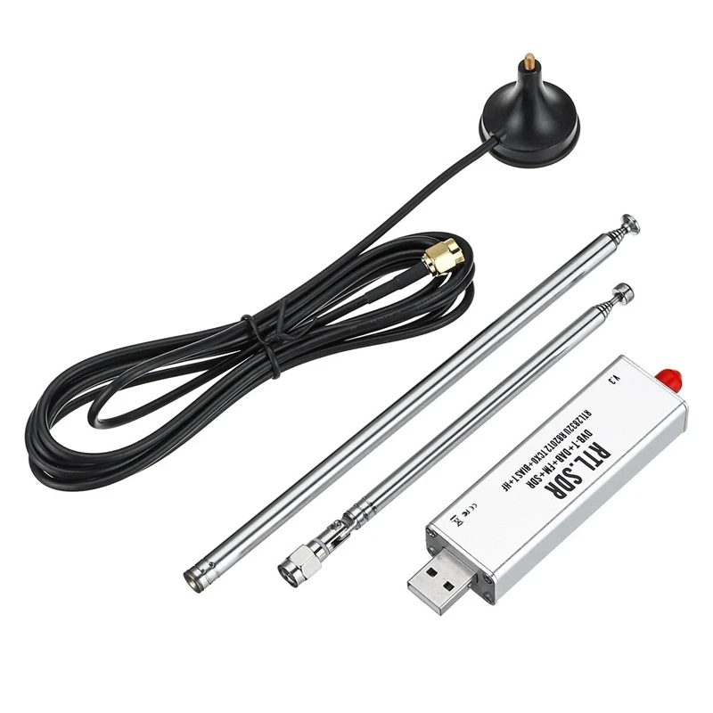 

RTL-SDR R820T2 V3 RTL2832U Tuner + Telescopic Antenna Tuner + Antenna Base Accessories Kits