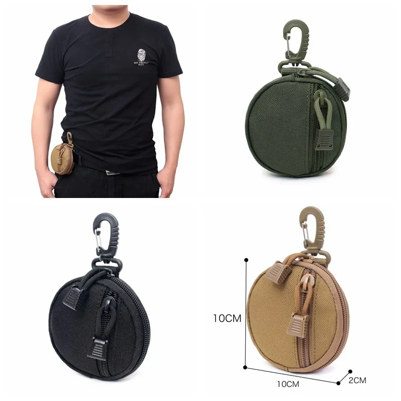 

1000D Outdoor Tactical Key Wallet Mini Storage Bag MOLLE Accessory Coin Purse Military Waterproof Camping Zipper Pocket
