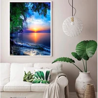 beach sun diy 5d diamond painting kits art for adults kids paint by number with diamonds dots full round drill wall decor gift