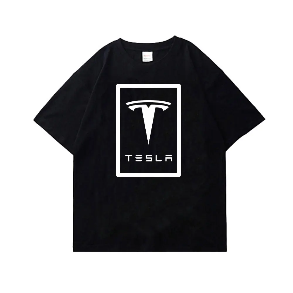 

NEW Car TESLA T Shirt For Men Women 100% Cotton Casual Top 2023 Best Selling Short Sleeve T-shirts Boy's Girl's Summer Clothing