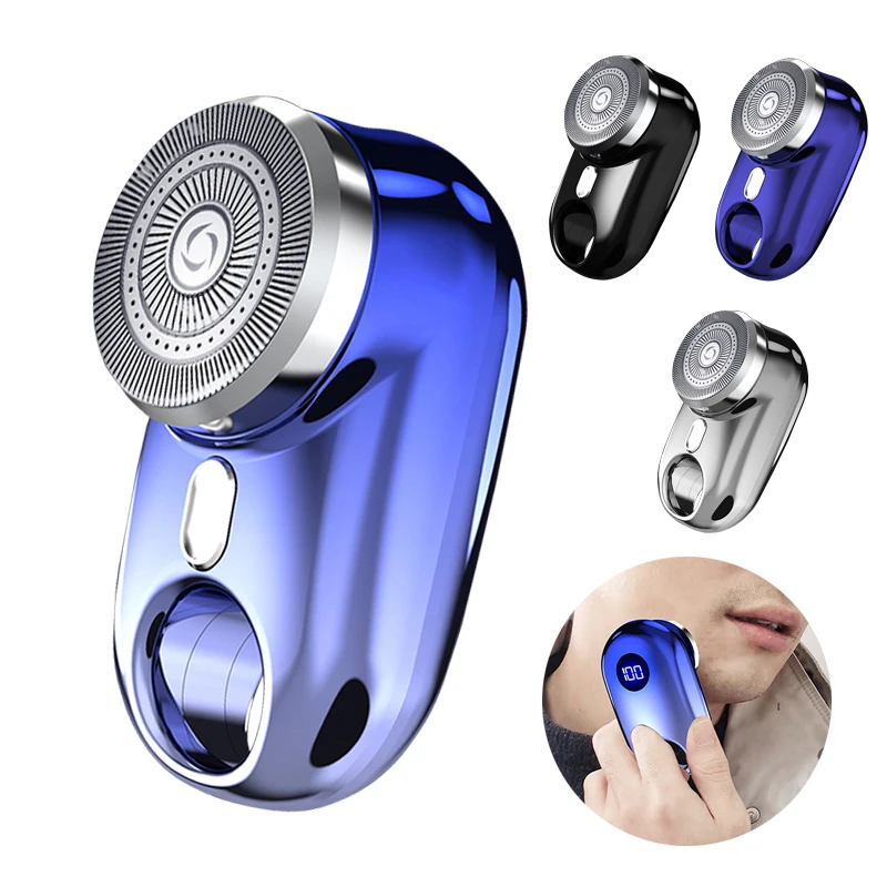With Atmosphere Lamp Led Display For Men Portable Travel Painless Cordless Face Beard Knives Razor Trimmer