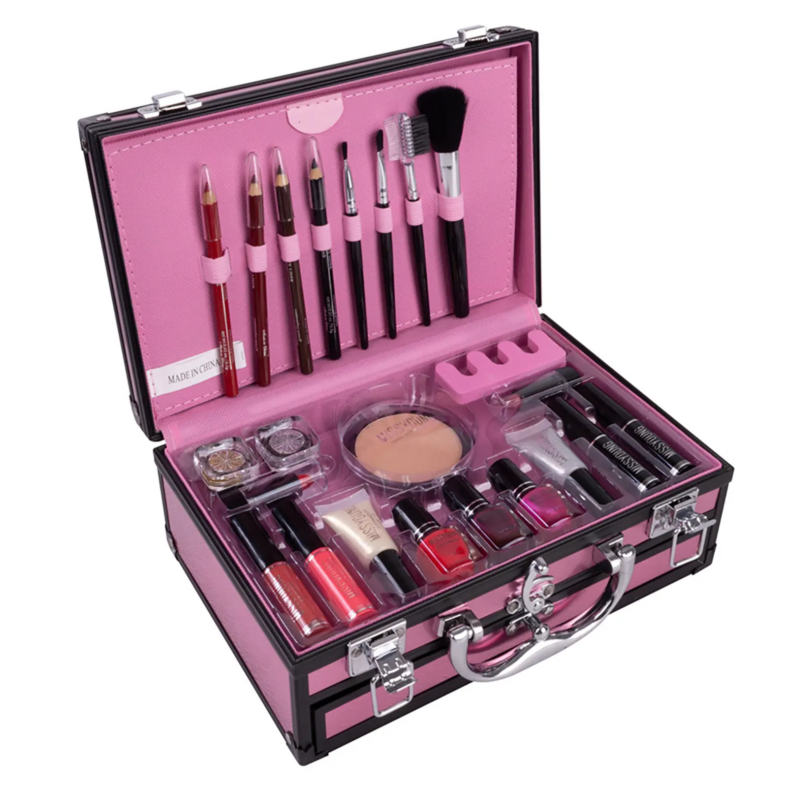 

Набор для макияжа, косметический набор, товары для красоты, подарки, набор из палитры с тенями для век, румяна, пудра, искусственная тушь и мн...