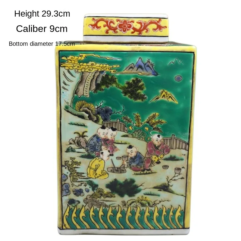 

Зеленый пастельный квадратный чай Kangxi с династией Цин, антикварные ранние украшения, коллекция аксессуаров в стиле ретро