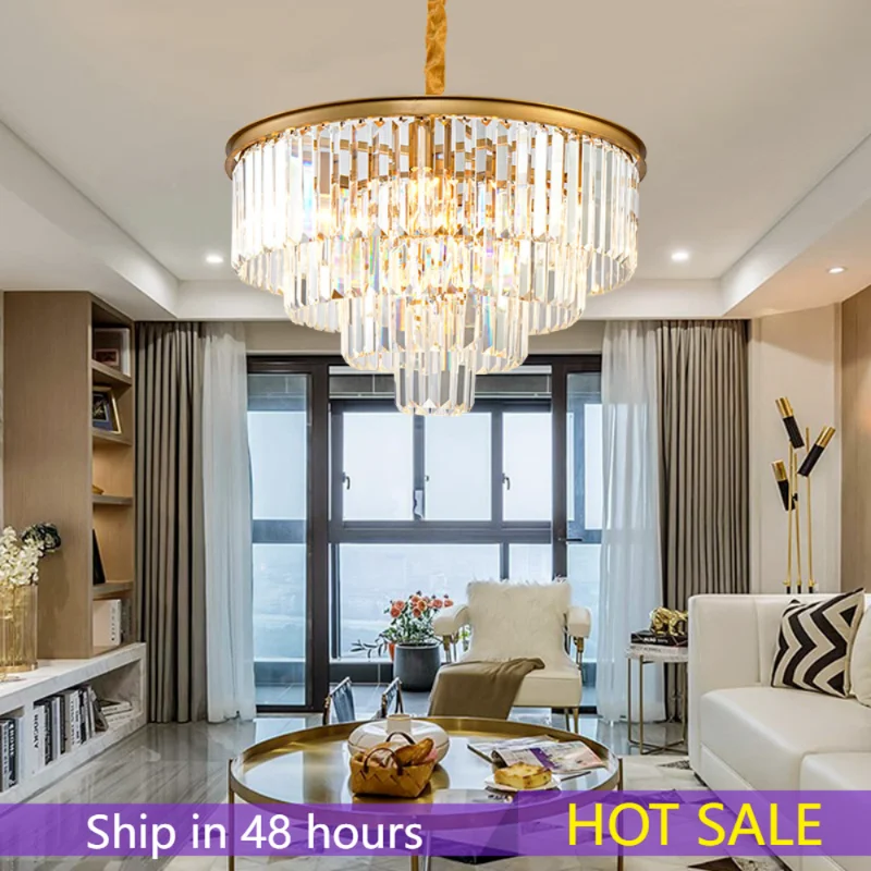 

Роскошная хрустальная Потолочная люстра для гостиной, черная/Золотая светодиодная лампа, Современный Креативный дизайн, лофт, круглый светильник