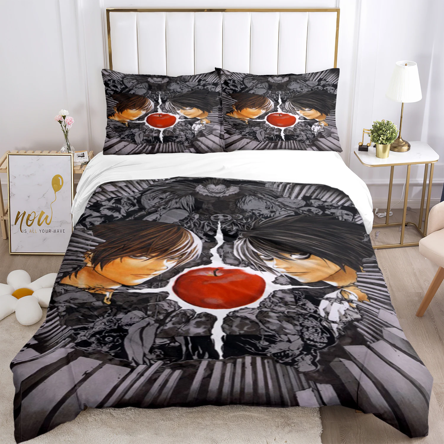 

Комплект постельного белья из трех предметов с принтом «Death Note»