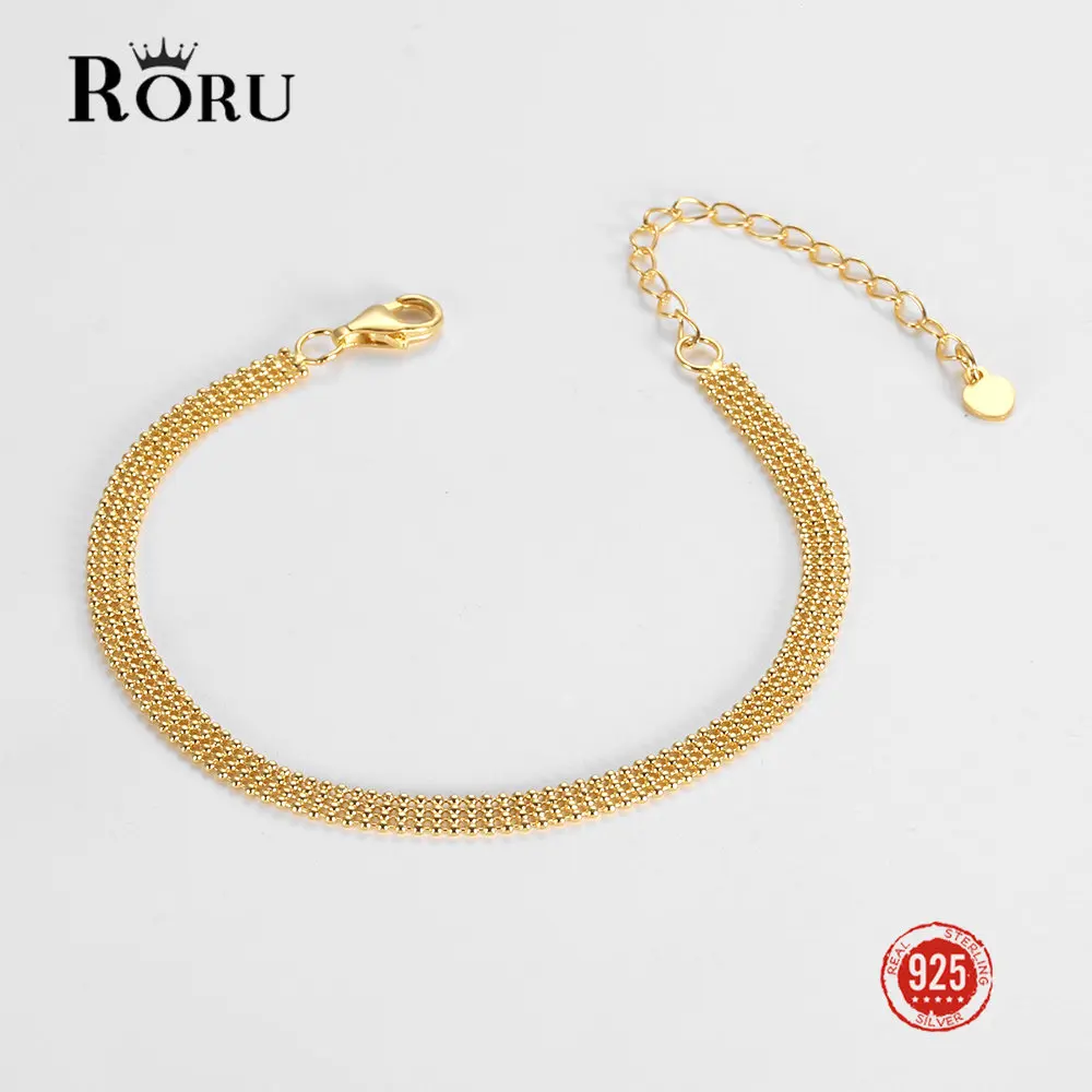 

925 Sterling Silver Hot Fashion Unisex Snake Chain Bracelets for Women Herringbone Choker 18K Gold Plated Hand Jewelry