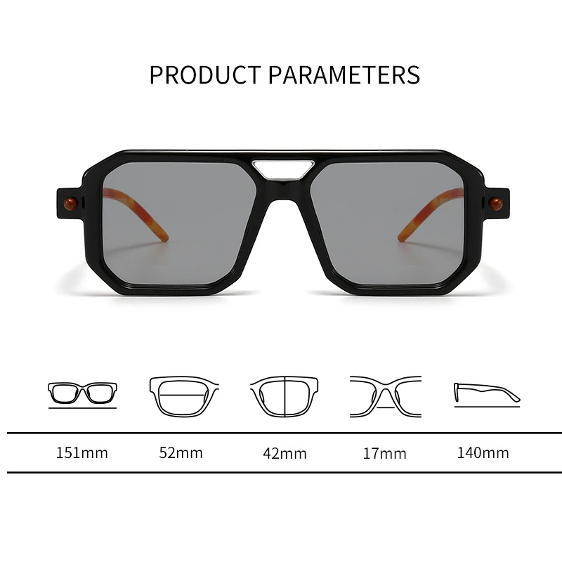 Очки солнцезащитные с двойной перемычкой для мужчин и женщин Модные Ретро