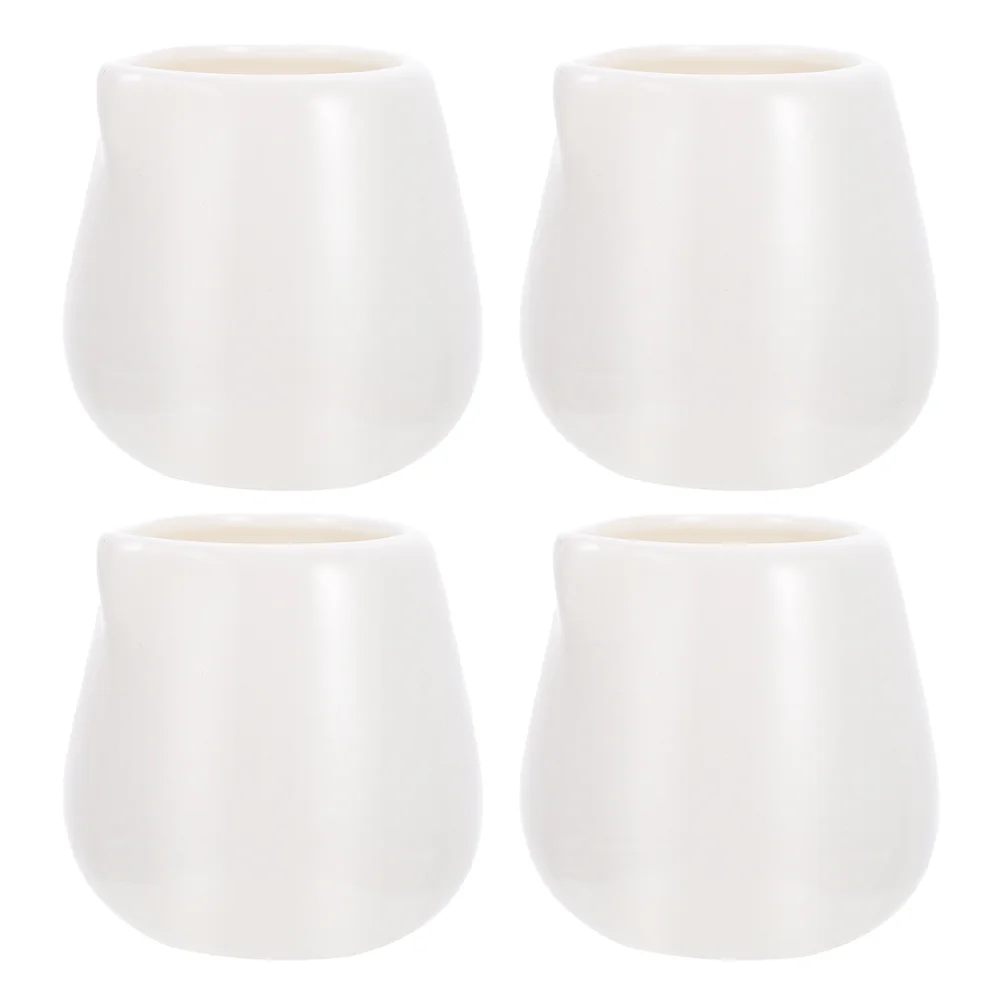 

4 Pcs Coffee Espresso Mini Ceramic Creamer Pourer Vintage Cups Roast Ground Dipping Bowl Pitcher Syrup Milk