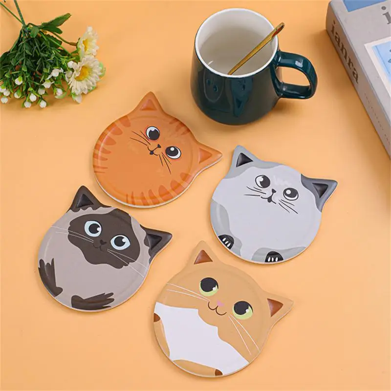 

Silicone Cup Coaster Cute Cartoon Animal Heat Resistant Dining Mat Non-slip And Easy To Clean Table Placemat Kitchen Accessories