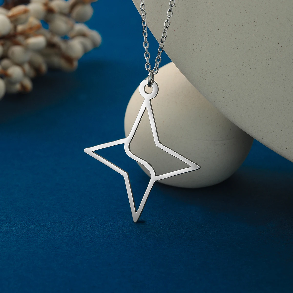 Ожерелье из нержавеющей стали со звездами для женщин чокер до ключиц стальные