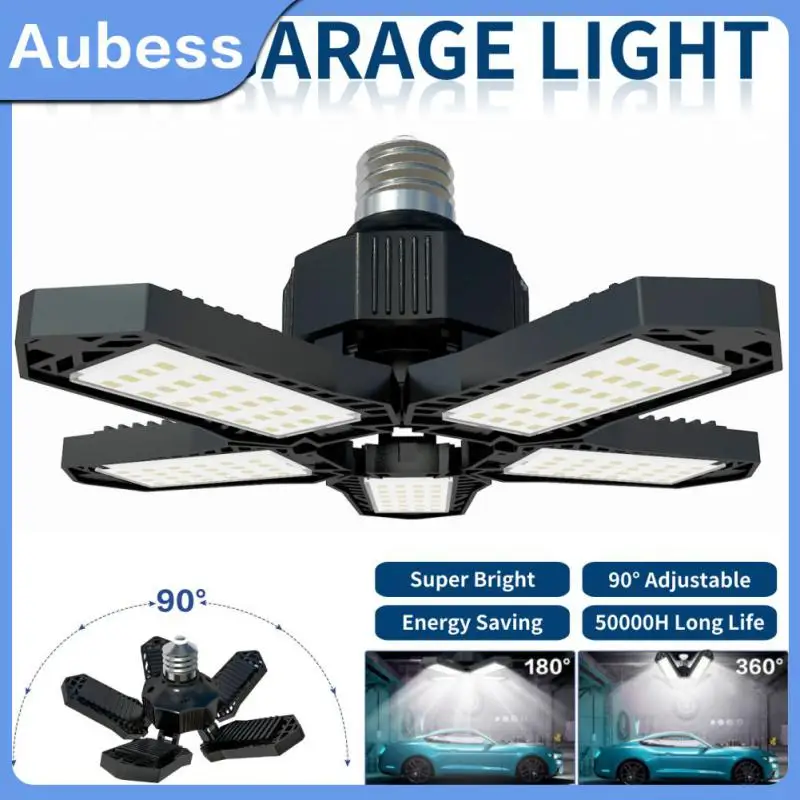 

Durable Deformable Ceiling Shop Work Lamp 100-265v 5000 Lumen Bulb Home Fan Blade Bulb Ceiling Light E26/e27 Led Garage Lights