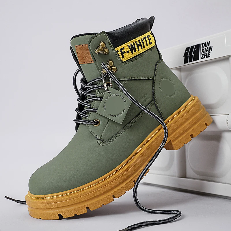 

Мужские ботинки Martin с высоким берцем, мотоциклетные ботинки в стиле ретро, кожаная Водонепроницаемая рабочая одежда, повседневная обувь, же...