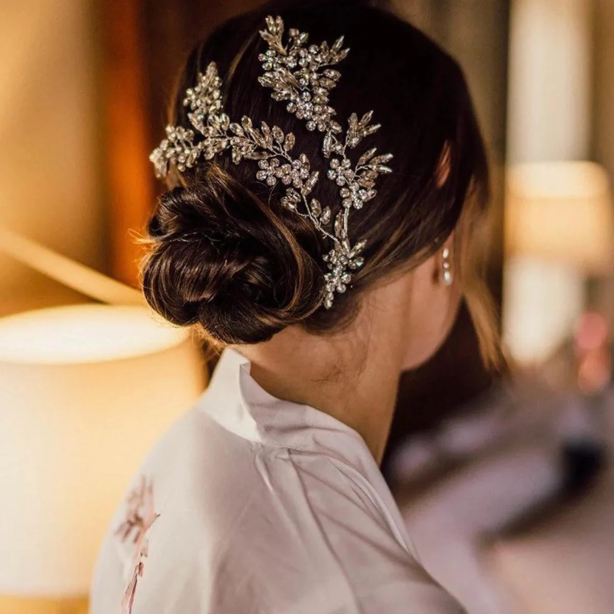 

Western Wedding Fashion Rhinestone Hair Jewelry for Bride Handmade Crown Floral Accessories Hairpin Ornaments Hot Selling