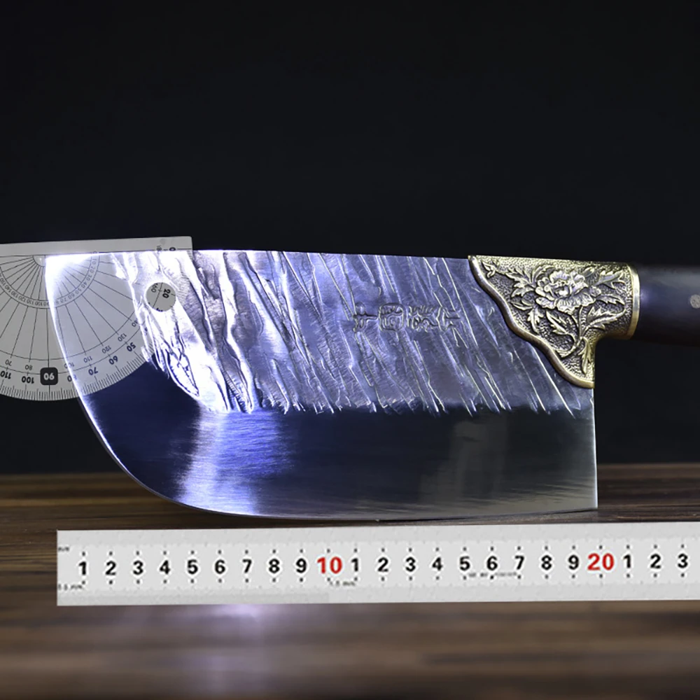 Китайские ножи шеф-повара большой нож для нарезки Ручная ковка 7Cr1 7 стальной
