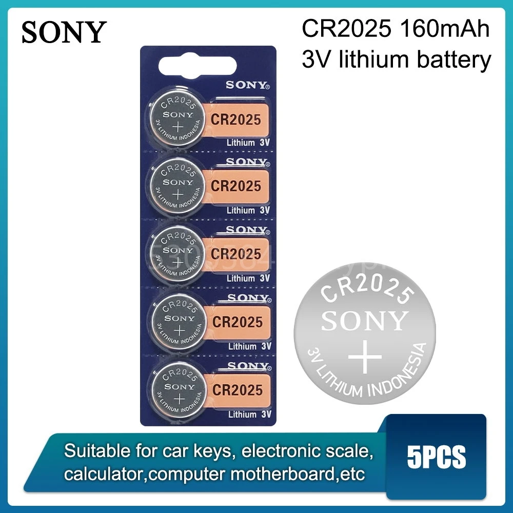 

Часовая батарейка Sony CR2025 3 в, 5 шт.