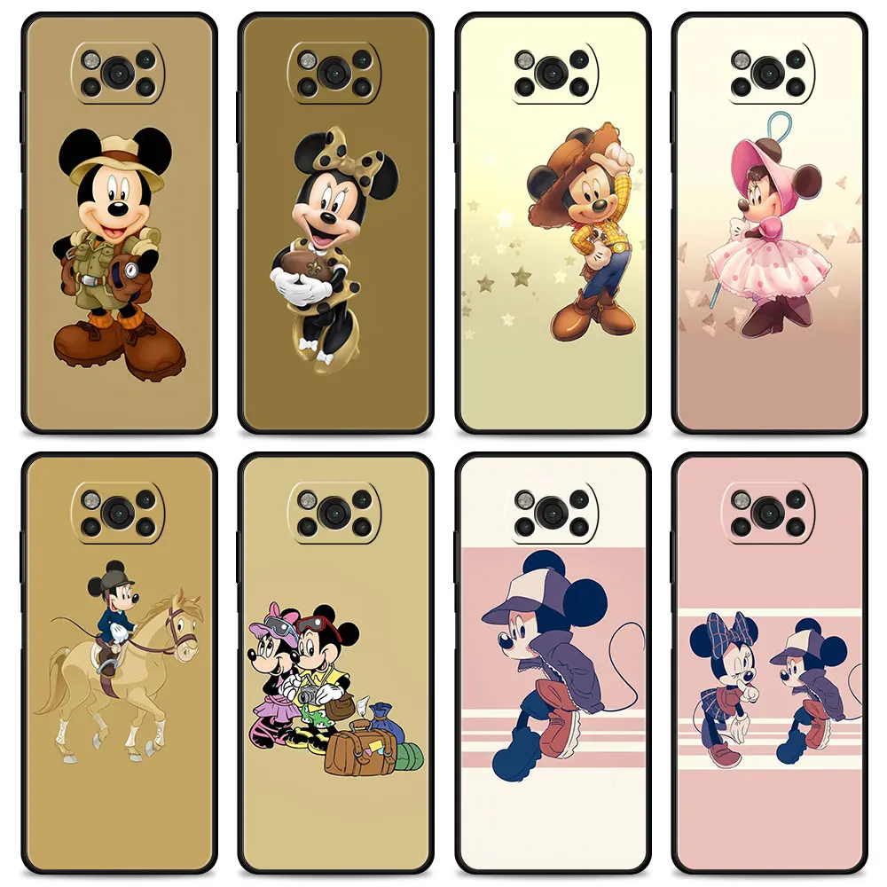 

Silicone Case For Xiaomi Poco X3 X4 NFC X3 X4 M3 M4 Pro 5G Cover for Poco F3 GT Pocophone F1 Shell Cowboy Mickey & Minnie Mouse