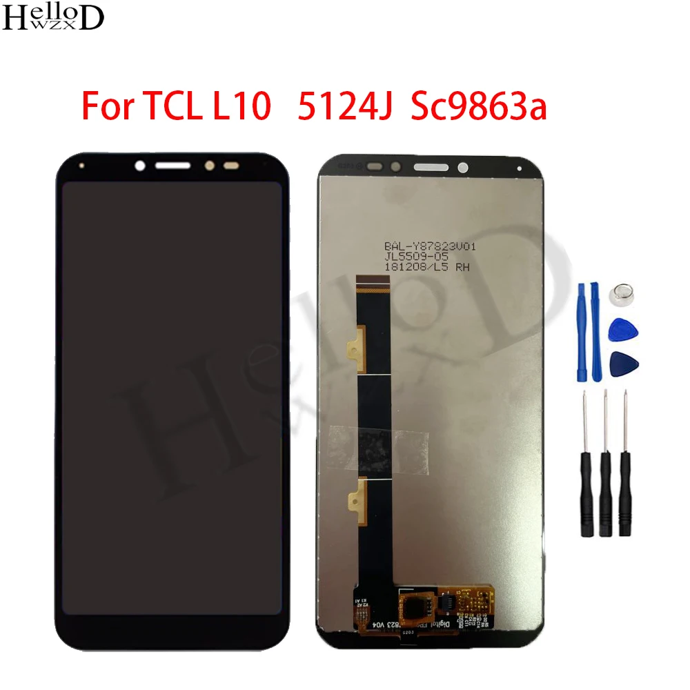 Мобильный ЖК-дисплей 5,45 дюйма для TCL L10 5124J Sc9863a, ЖК-дисплей, сенсорный экран, дигитайзер, панель, переднее стекло в сборе, запасные части