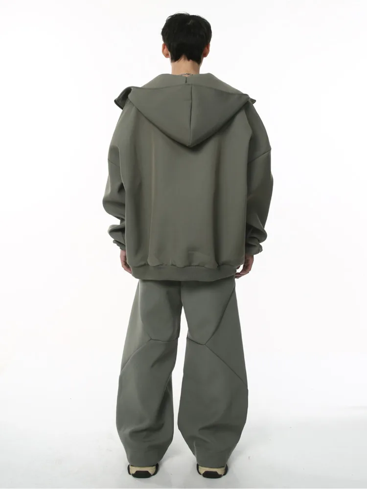 Мужская одежда | 2026 Осенний модный кардиган с капюшоном и двойной головкой на