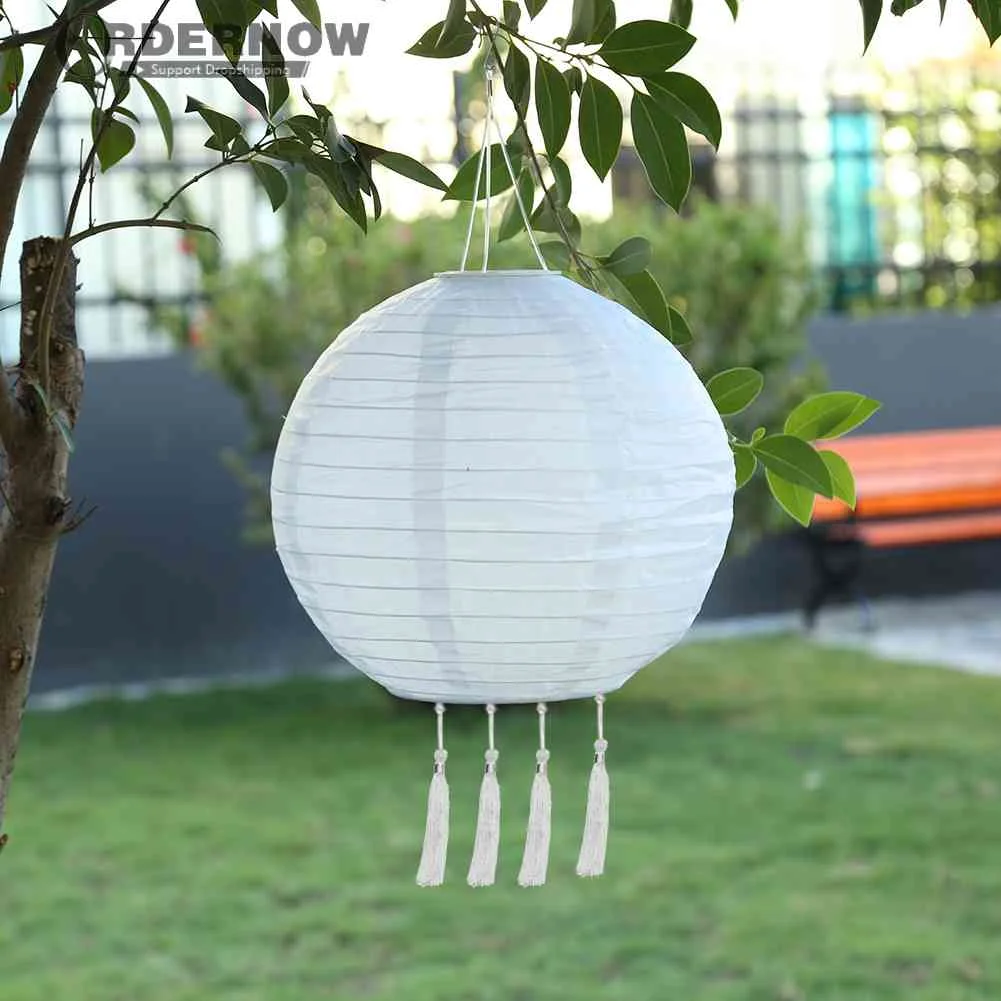 

25 см светодиодный Солнечный фонарь лампа водонепроницаемый открытый подвесной белый светильник вечерние украшения для сада теплая окружа...