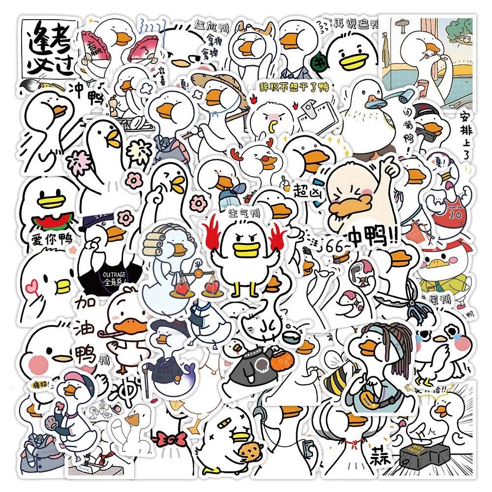 

10/30/50 шт. Мультяшные милые утки маленькие животные наклейки для багажа путешествия скейтборд ноутбук телефон Ipad ПВХ Стикеры оптовая продажа