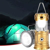 luminaire led solar power collapsible flashlights portable lamp led rechargeable hand lamp camping emergency lantern light torch
