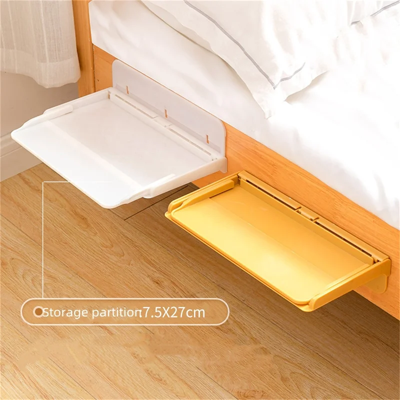 

Portable Bedside Storage Shelf Wall Mounted Bed Head Rack Retractable Foldable Hanging Shelf Kitchen Bathroom Storage Holder