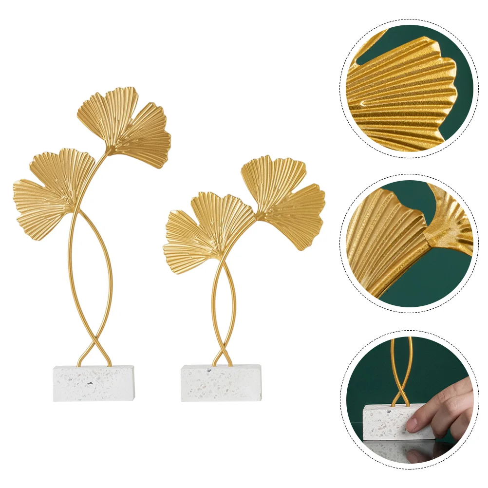 

Leaf Golden Iron Gingko Desktop Ginkgo Decors Leavesornament Statue Metal Sculpture Ornaments Table Decorationwall Adorns Model