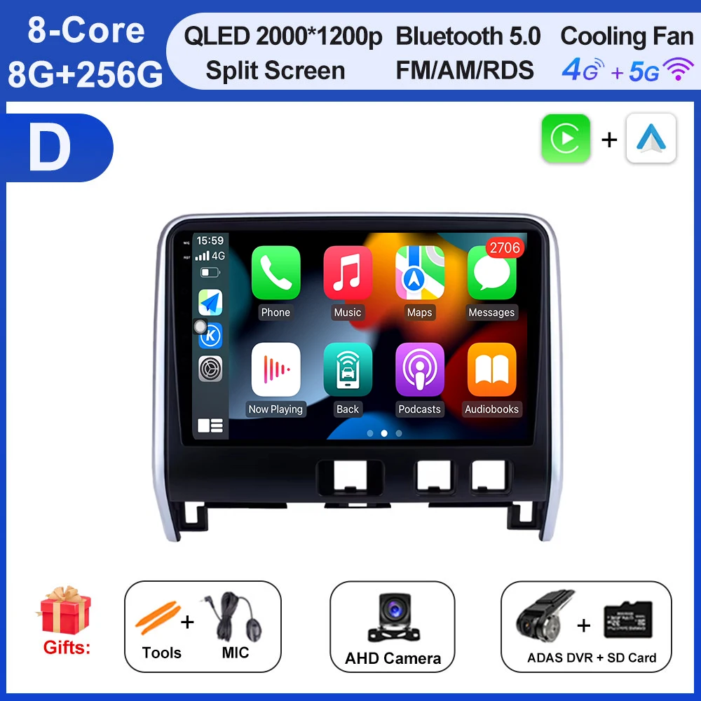 

Для Nissan Serena 5 C27 2016-2019 Автомобильный радиоприемник Мультимедийный плеер GPS Беспроводной Android 16 Auto Carplay DSP SWC Инструменты Вентилятор BT QLED