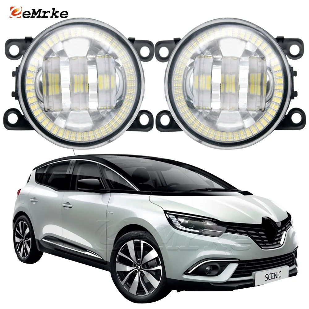 

Led Car Fog Lights Assembly for Renault Scenic IV J9/ Grand Scenic R9 2016-2022 Angel Eyes DRL Halo Daytime Running Lamp PTF