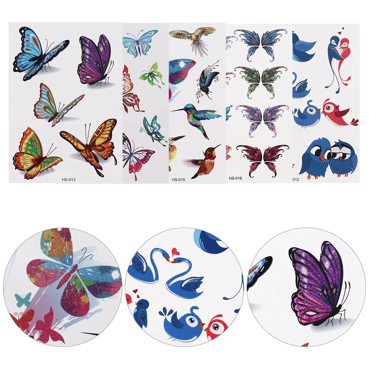 

Stickers Body Kids Temporary Face Cartoon Sticker Children Butterflies Glitter Artwaterproof Bird Decals