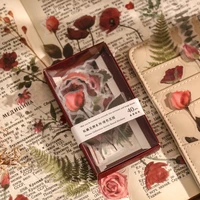 jianqi 40pcsbox vintage flower stickers for ablum diary scrapbooking journal decoration label sticker kawaii stationery