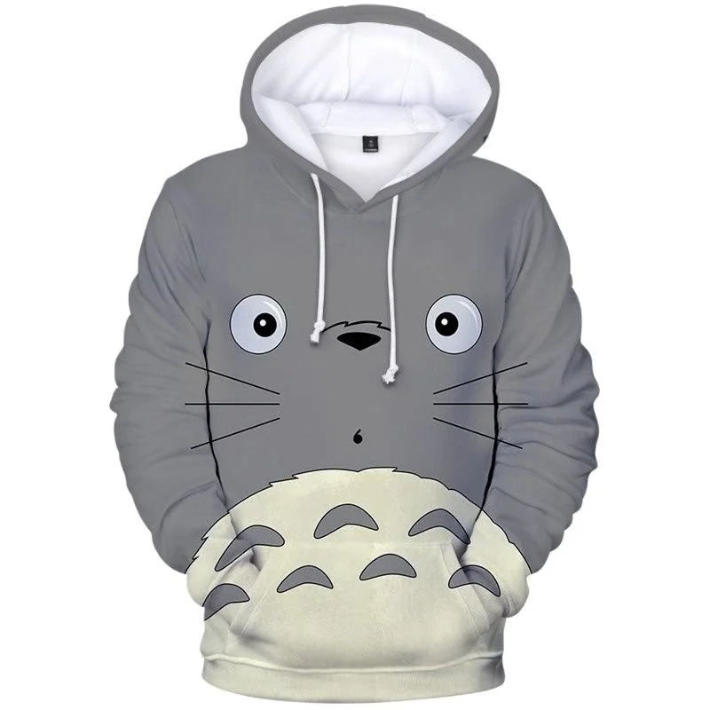 

Japanese Anime Men's oodies Cartoon Totoro Pattern Women Sweatsirts Oversized Pullover Street Trend y2k Clotes Jackets Tops