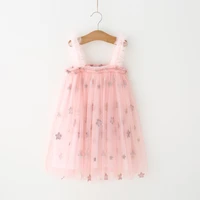2022 summer sling mesh princess dress kid clothes girl party dress for wweddings sequins decoration children clothes