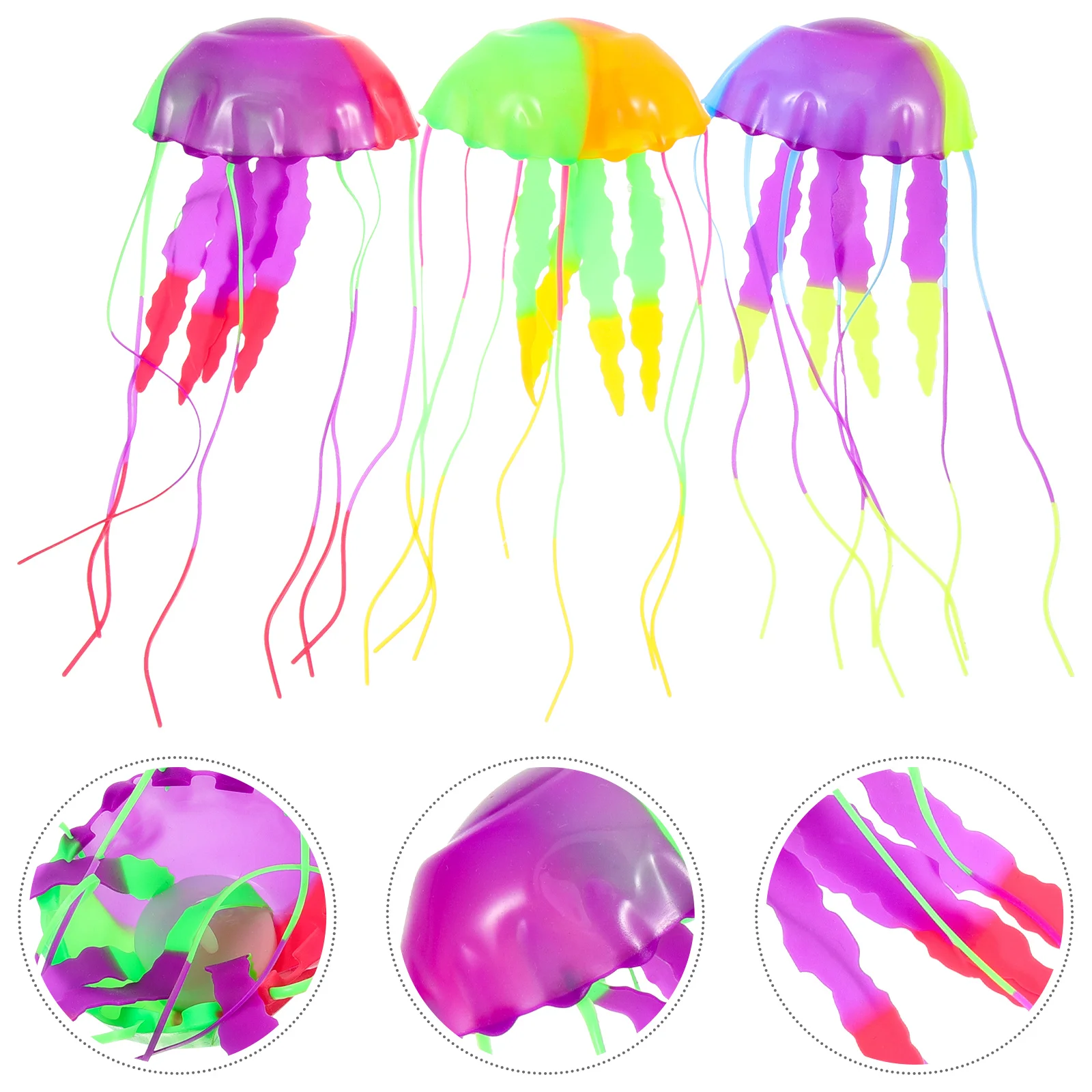 

3 Pcs Decor Aquarium Supplies Fake Jellyfish Tank Decorations Ornament Silicone Crafts Silica Gel Artificial Model