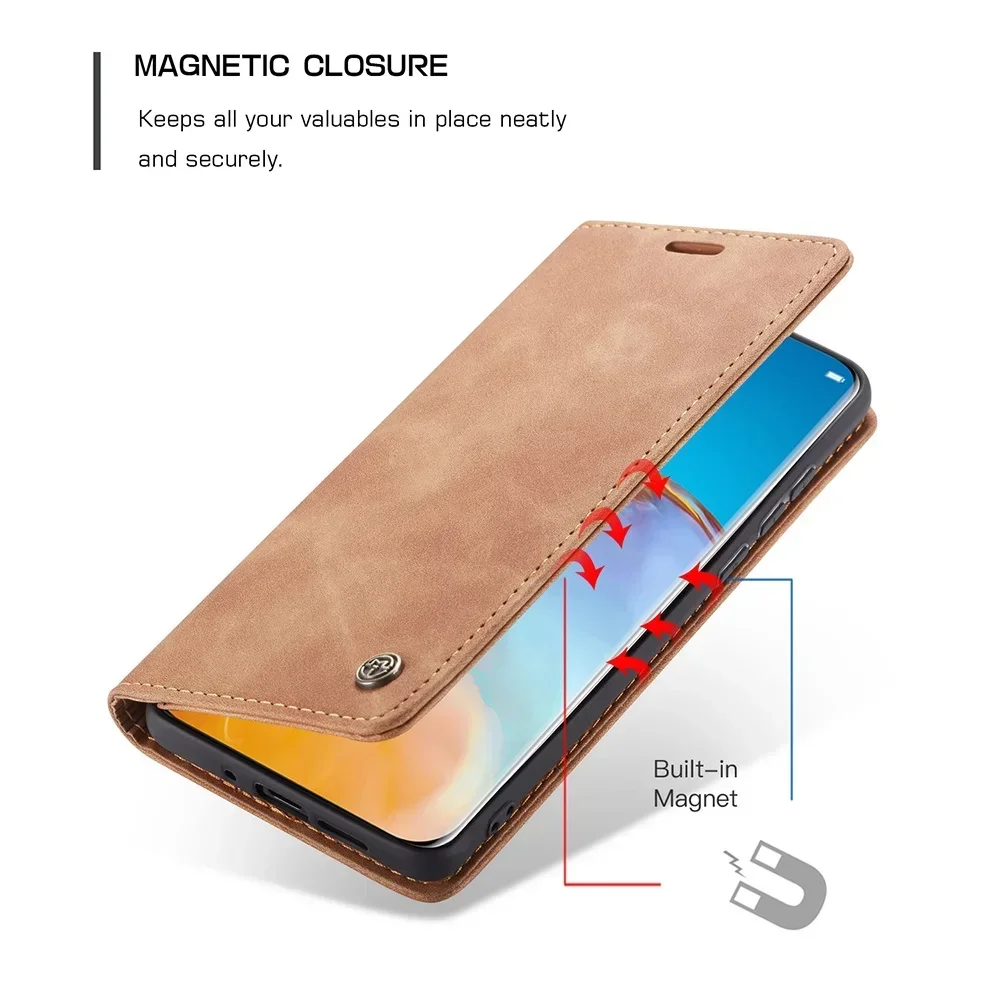 Кожаный флип-чехол для Huawei P60 Art P50 P40 P30 P20 Pro Lite P Smart Wallet Case Nova 7i 6 SE 4e Honor 80 X40 Mate 30
