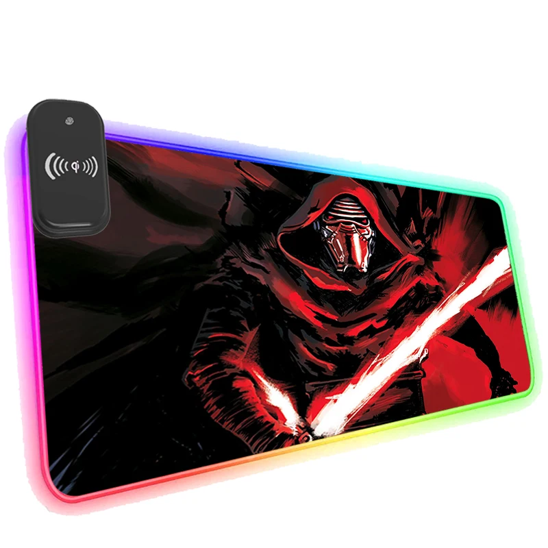 

Коврик для мыши с беспроводной зарядкой, RGB, светодиодсветодиодный ка для игр, Пробуждение силы, коврик для клавиатуры, аксессуары для ПК, ко...