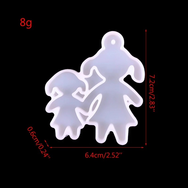 

Cute Girls Keychain UV Epoxy Resin Mold Handmade Necklace Keychain Earrings Mold