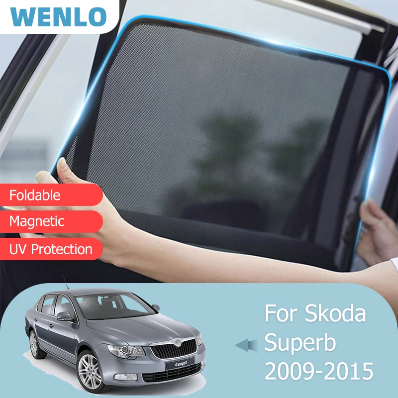 

For Skoda Superb 2009-2015 Front Windshield Car Sunshade Side Window Blind Sun Shade Magnetic Blocker Cover Visor Mesh Curtain