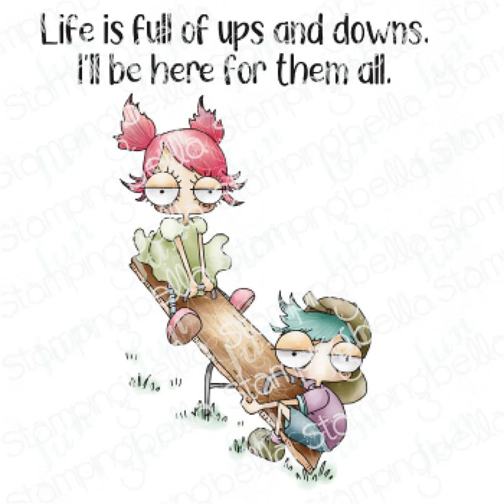 

Mini Oddballs on a Seesaw Cutting Dies and Clear Stamps DIY Scrapbooking Diary Decoration Stencil Embossing Diary Template