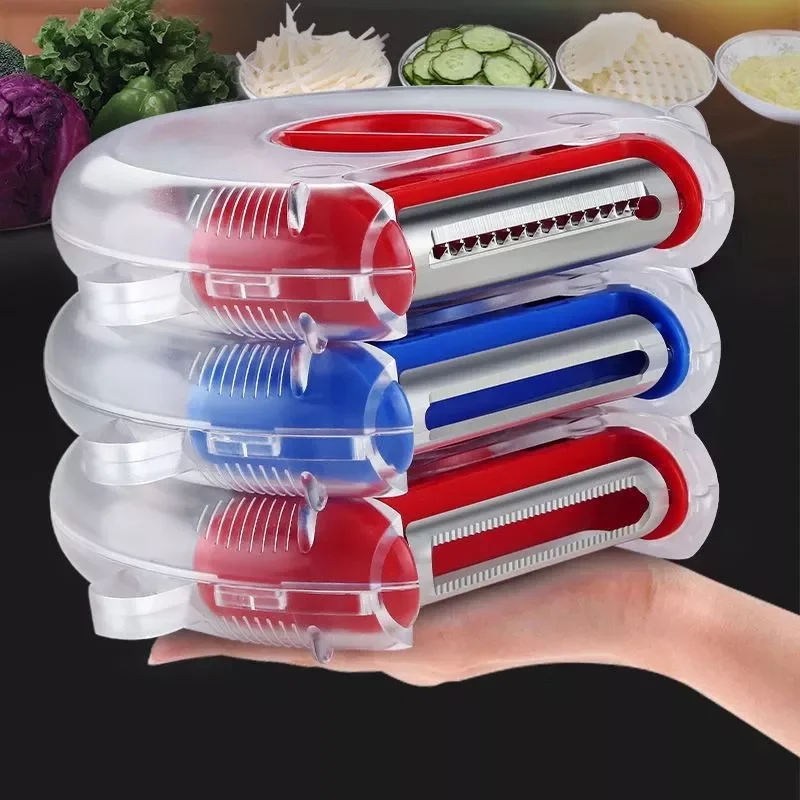 

in 1 Magic Trio Peeler Set Slicer Stainless Steel Peeler Shredder Julienne Cutter Multi Peel Blade Zesters Grater Kitchen Tool