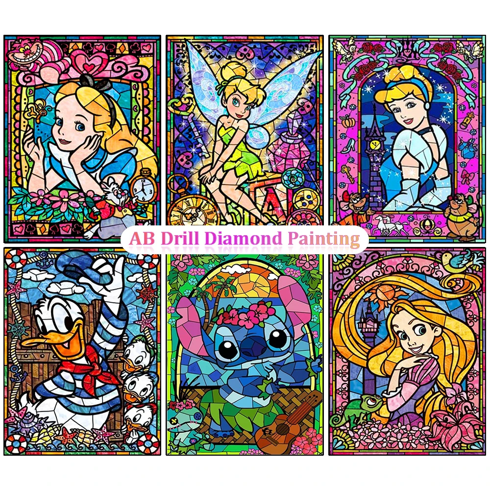 

Disney Diamond Painting Cartoon Characters Set Hobby Art 5D DIY Round Drill Fairy Princess Diamond Mosaic Embroidery Home Decor