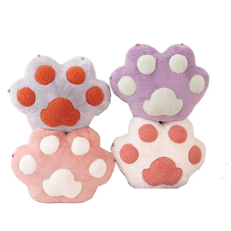 

Cute Cat Claw Plush Pillow Kawaii Cartoon Animal Bear Claw With Blanket Winter Hand Warmer Soft Pillow Cushion Children Girl Gif