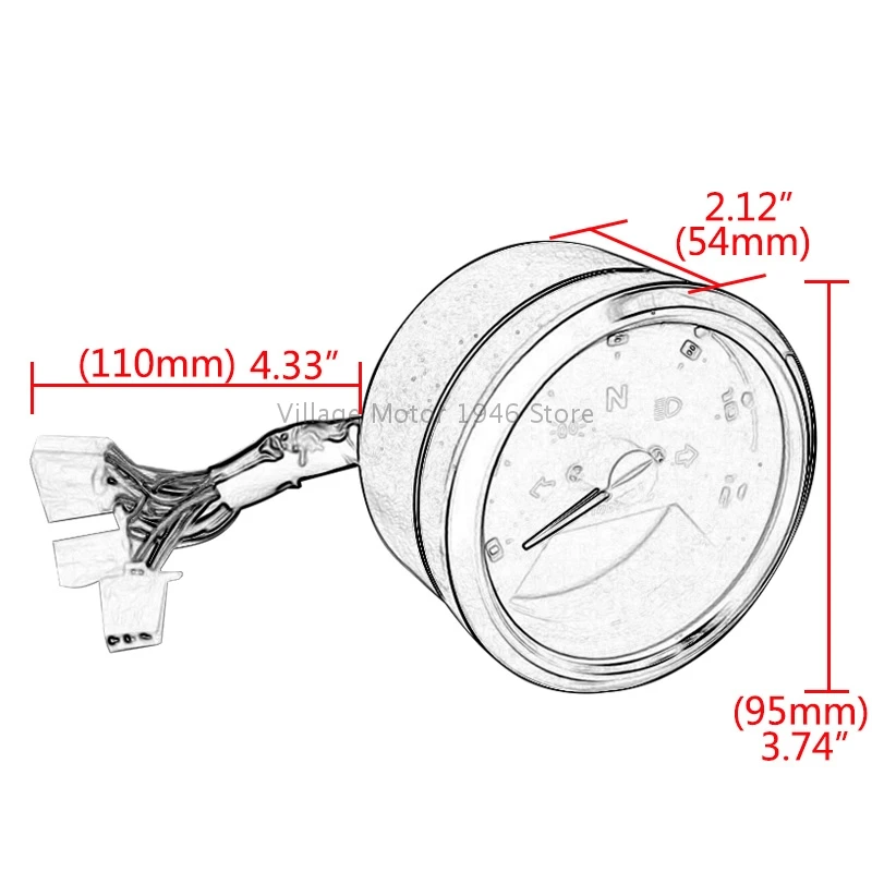 Мотоциклетный ЖК-цифровой тахометр спидометр одометр водонепроницаемый
