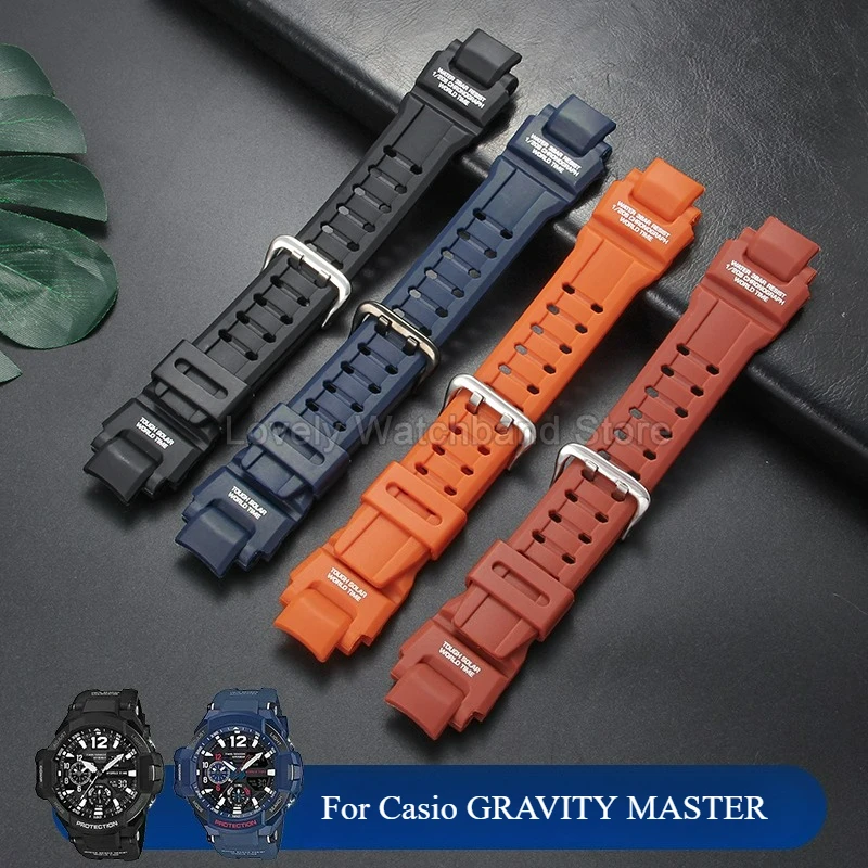 Фото Устойчивый к царапинам антиаллергенный полимерный ремешок для часов Casio GRAVITY MASTER GA-1000/1100, черный, армейский, зеленый, темно-красный, специальный размер №1