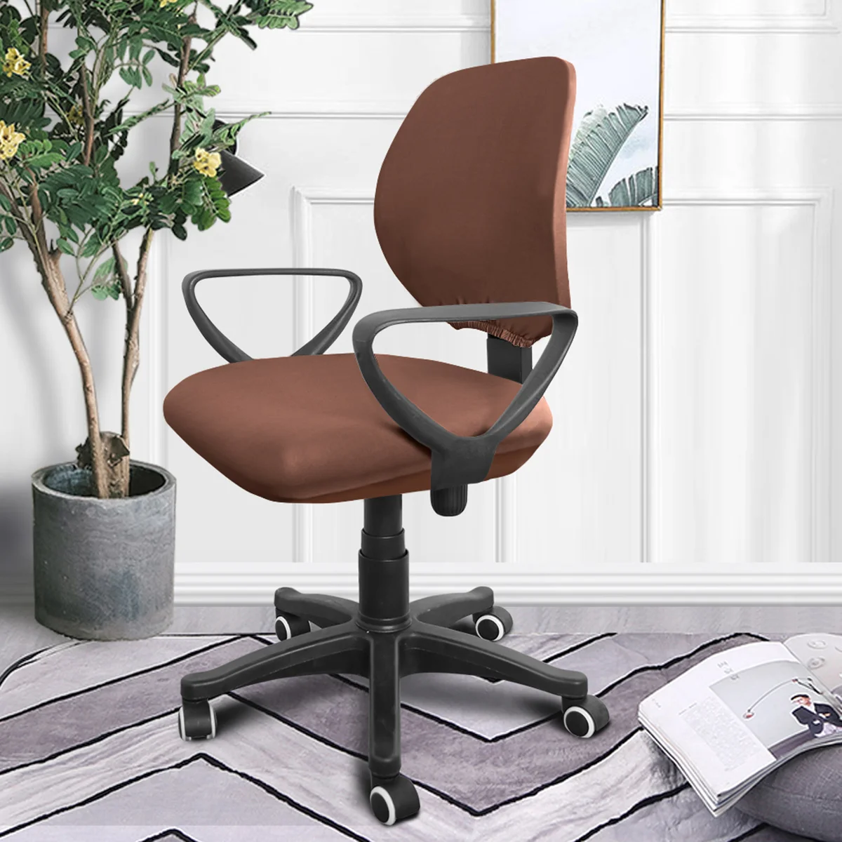 

Computer Office Chair Cover, & Stretchable Universal Chair Covers Stretch Rotating Chair Slipcover For home