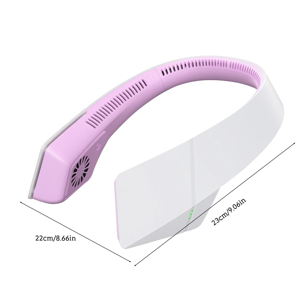 

Cooling Fan Mini Hanging Neck Air Fan Portable Leafless Silent Rechargeable Cooler for Travel 2021 new
