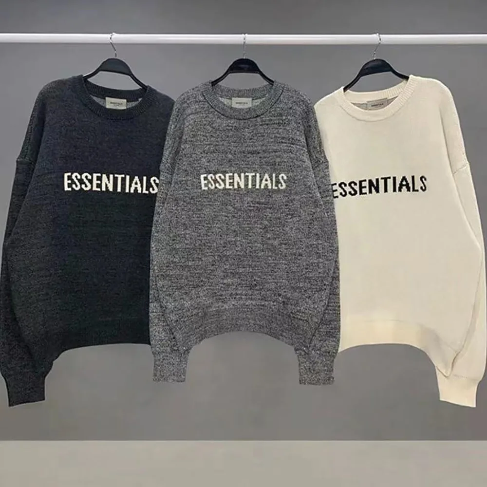 

EssentialsAutumn And Winter Sweater Men Brand Knitted Cotton Sweater Bottoming Shirt Hip-Hop Simple European Code Men And Women